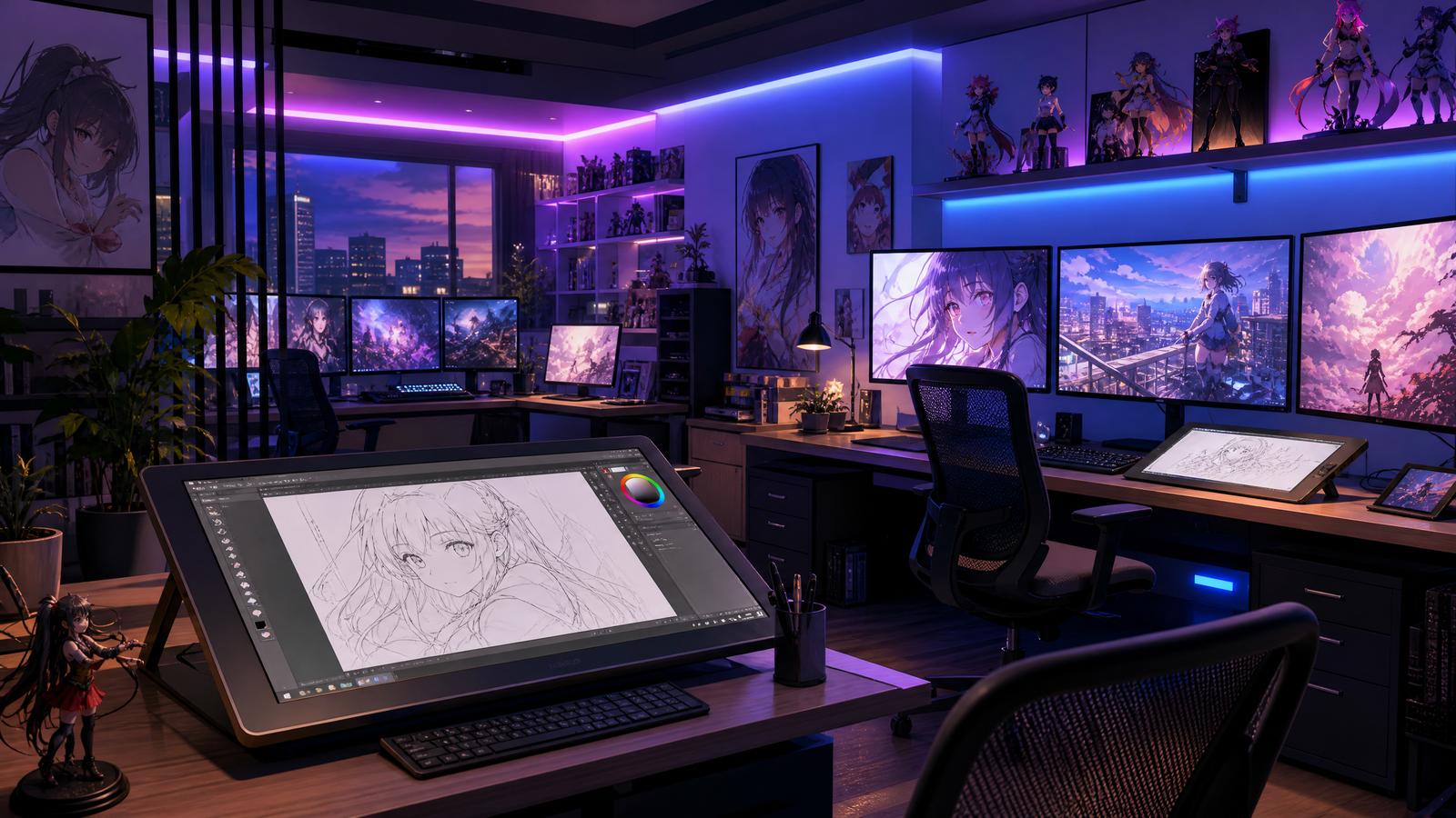 偷拍动漫制作工作室实景